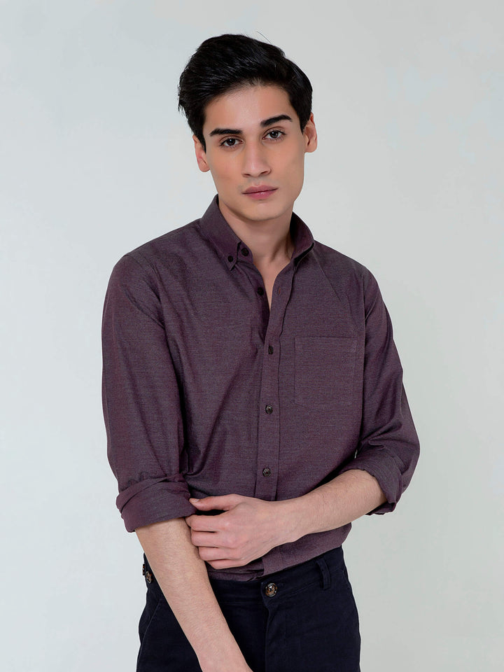 Purple Melange Button Down Shirt Brumano Pakistan