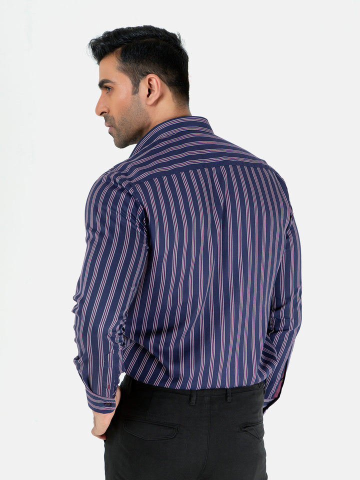 Purple & Navy Blue Striped Shirt Brumano Pakistan Brumano Pakistan