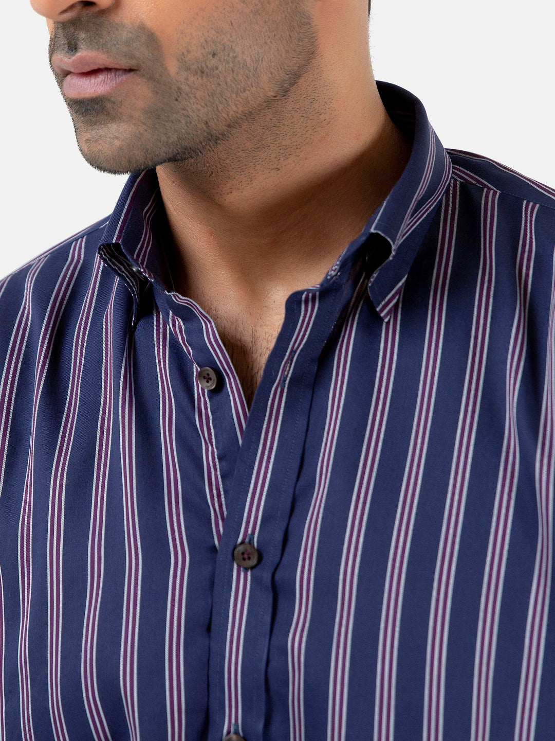 Purple & Navy Blue Striped Shirt Brumano Pakistan Brumano Pakistan