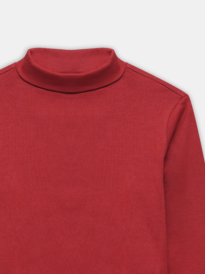 Red High Neck With Long Sleeves - Unisex