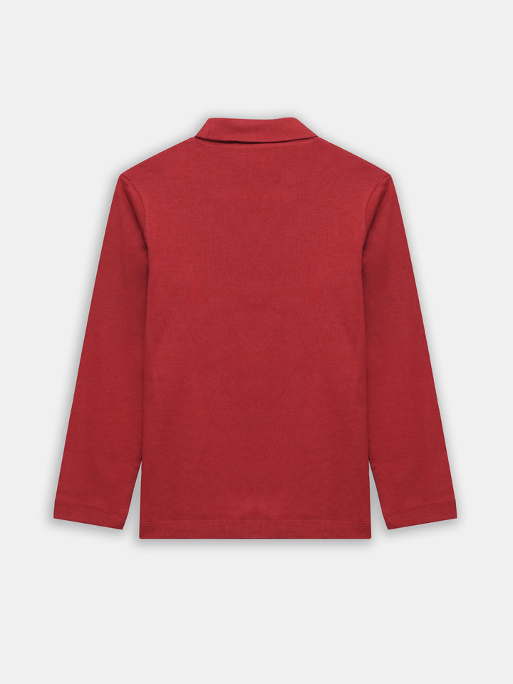 Red High Neck With Long Sleeves - Unisex