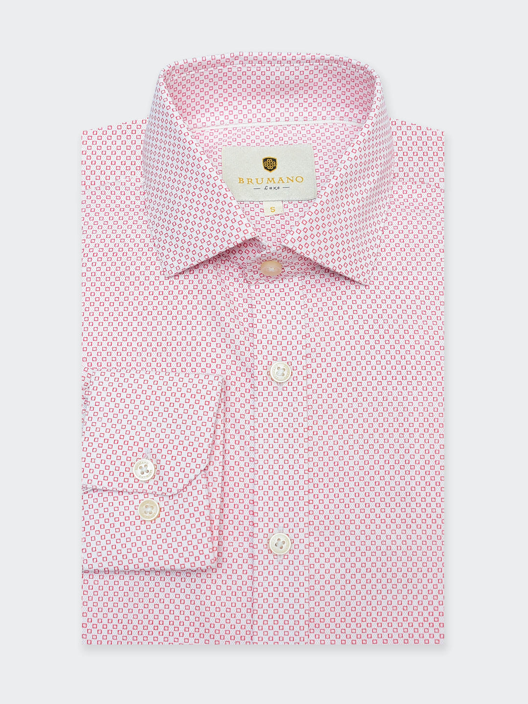 Red Structured Printed Formal Shirt - Luxe