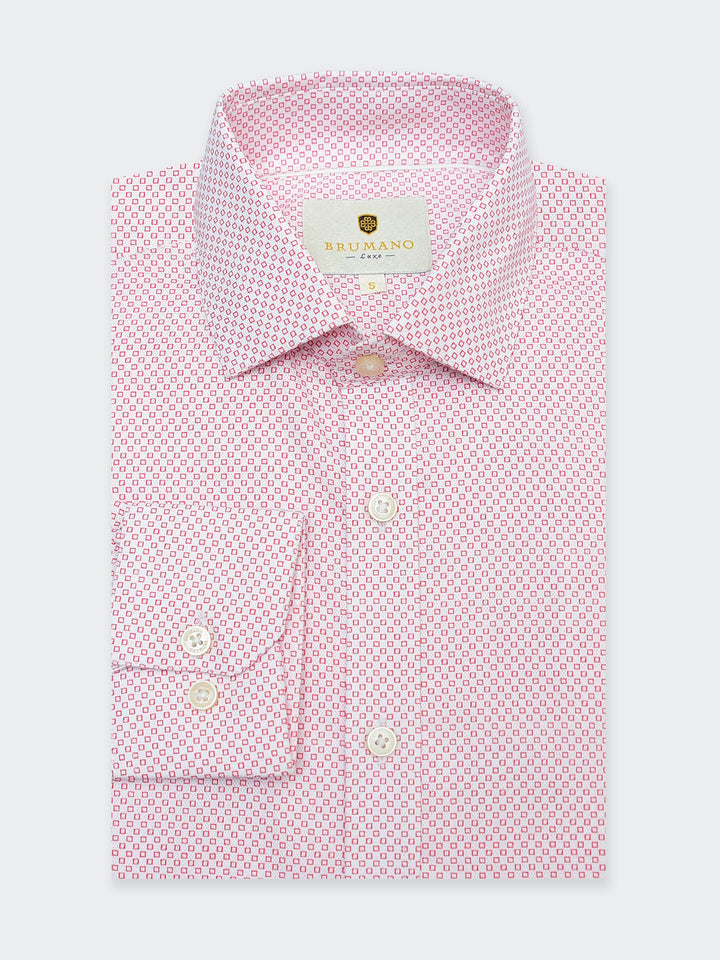 Red Structured Printed Formal Shirt - Luxe
