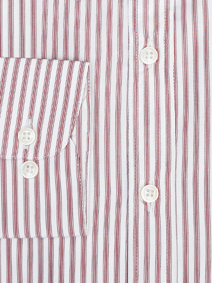 Red & White Striped Formal Shirt - Luxe