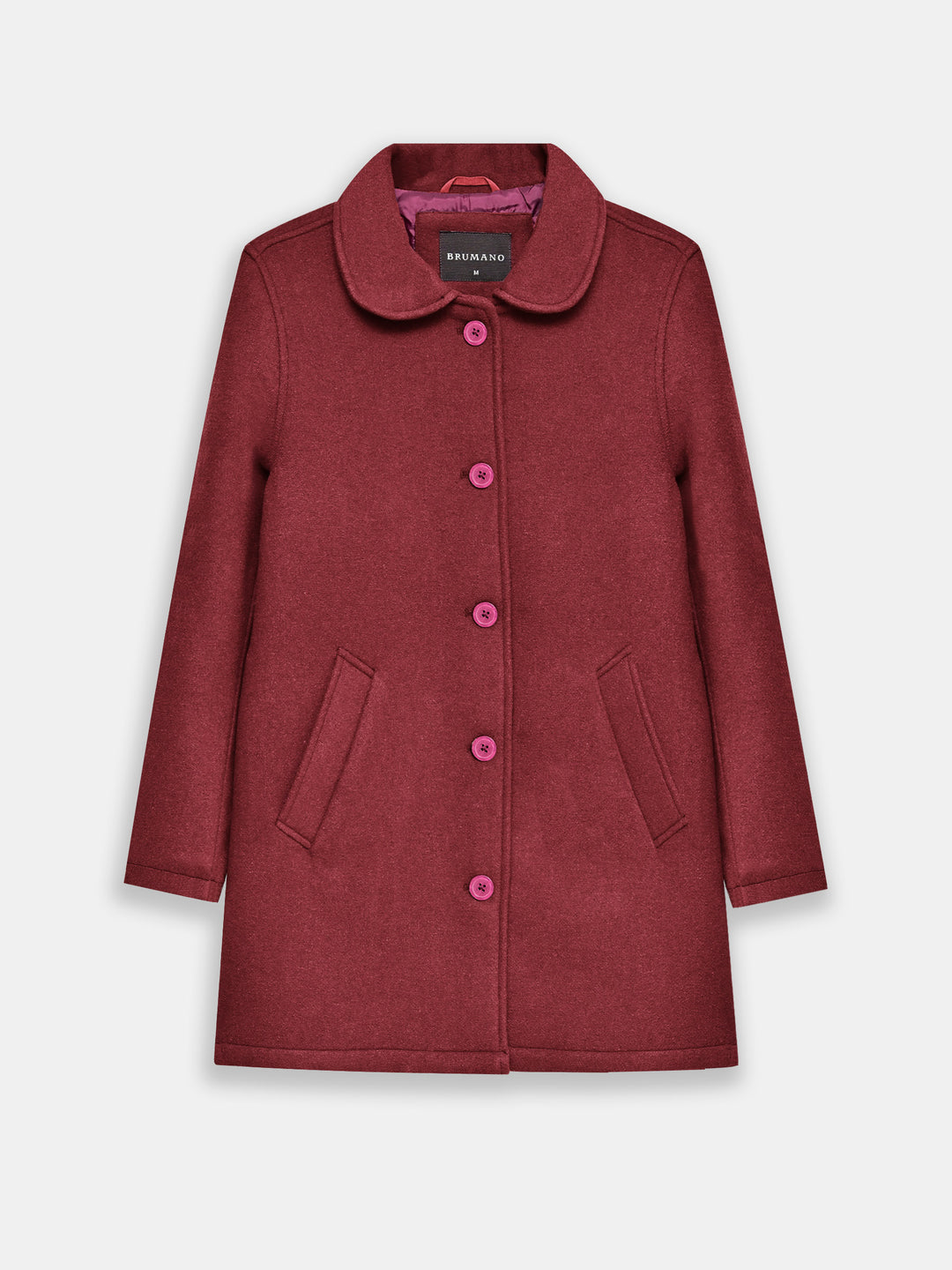 Red Wool Blended Long Coat - Women