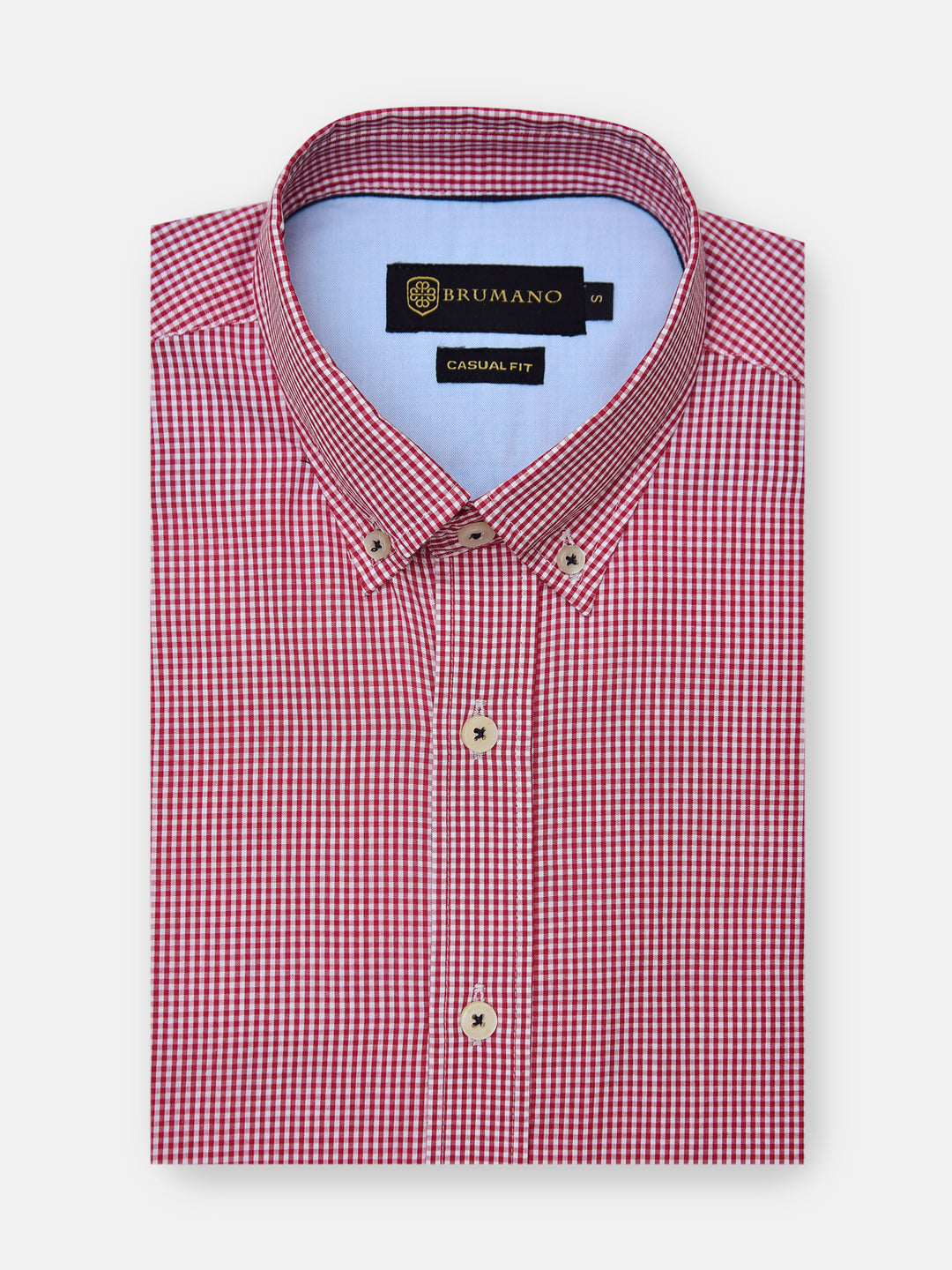 Red Gingham Button Down Shirt Brumano Pakisan