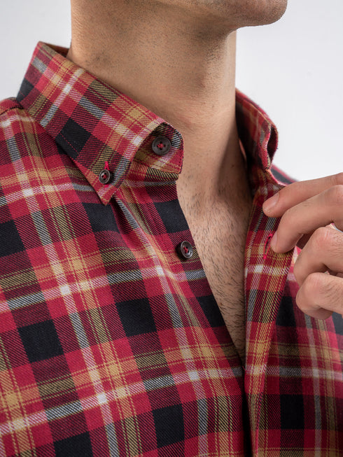 Red Light Flannel Checkered Shirt