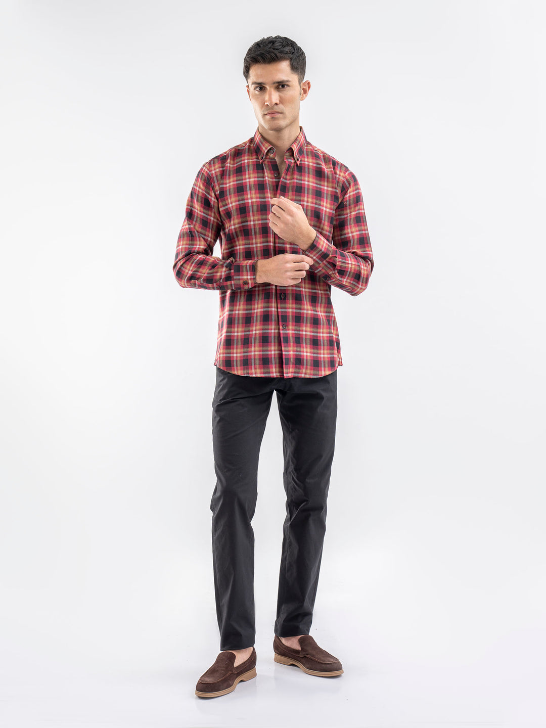 Red Light Weight Checkered Shirt