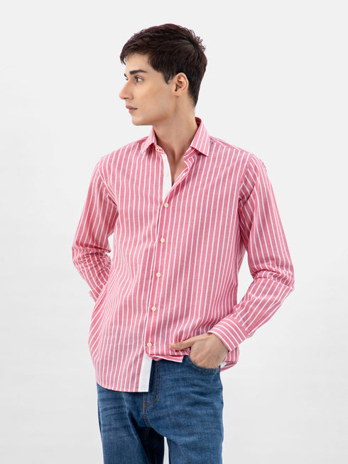 Red Light Weight Striped Shirt