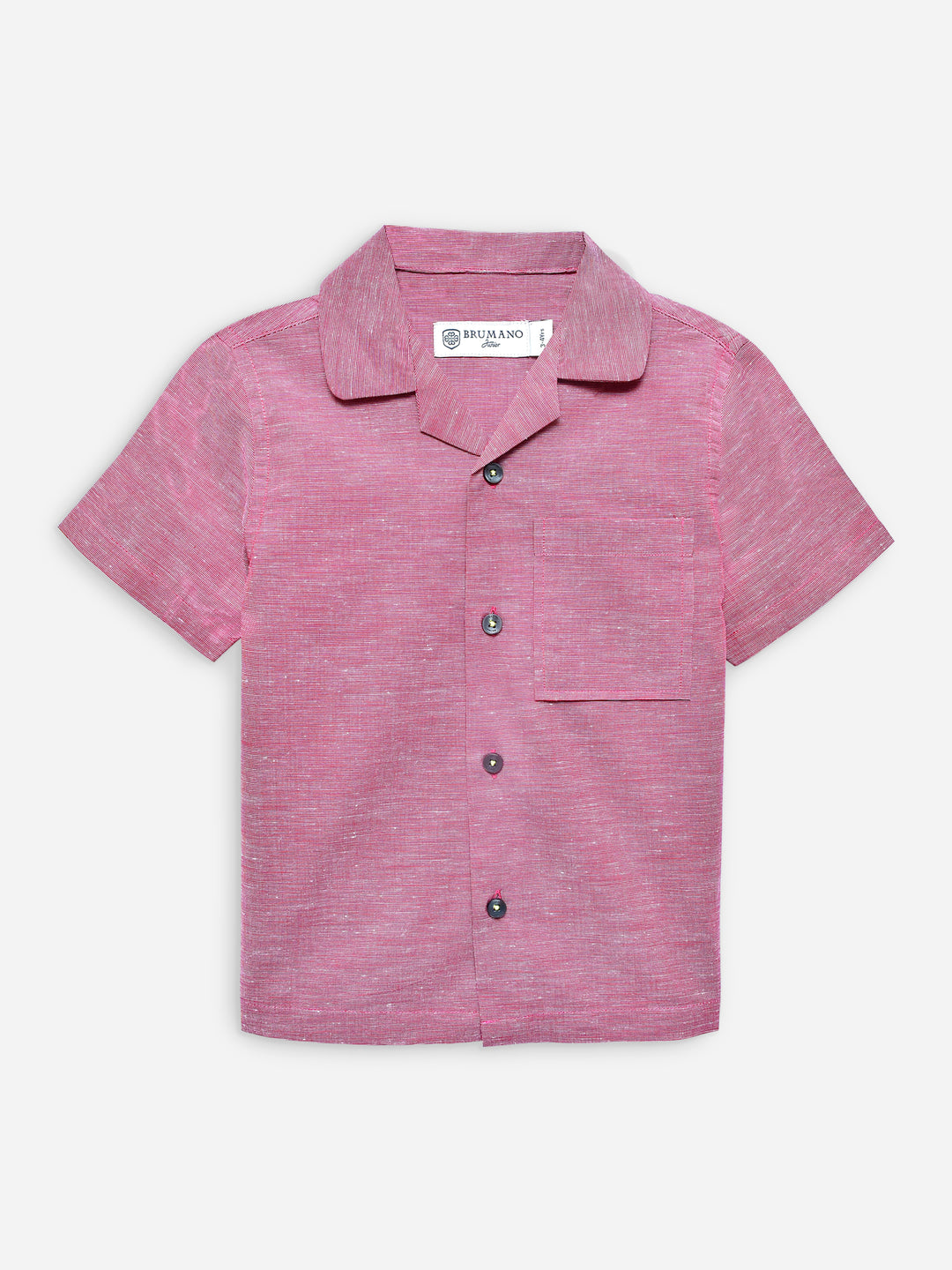 Red structured cuban collar half sleeve shirt brumano pakistan