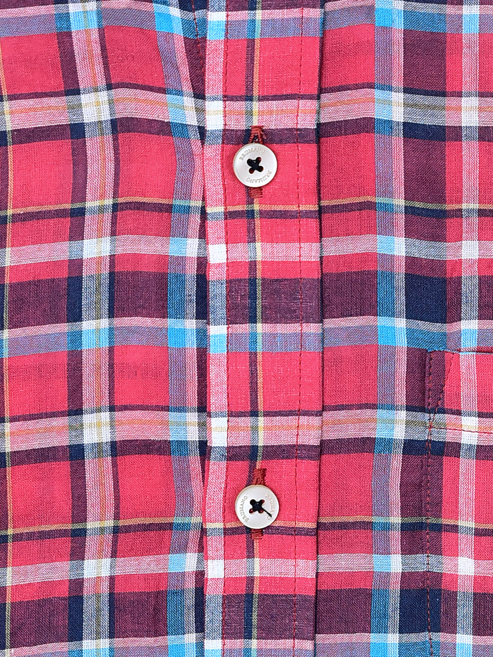 Red Tartan Plaid Light Weight Seersucked Shirt