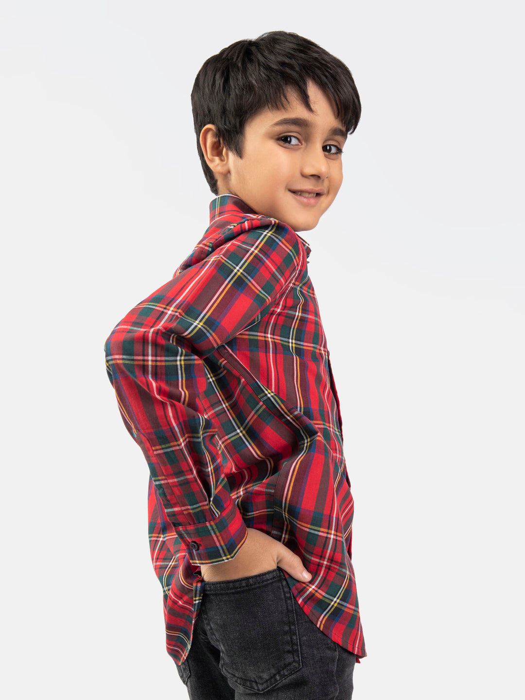 Red & Green Tartan Plaid Casual Shirt Brumano Pakistan