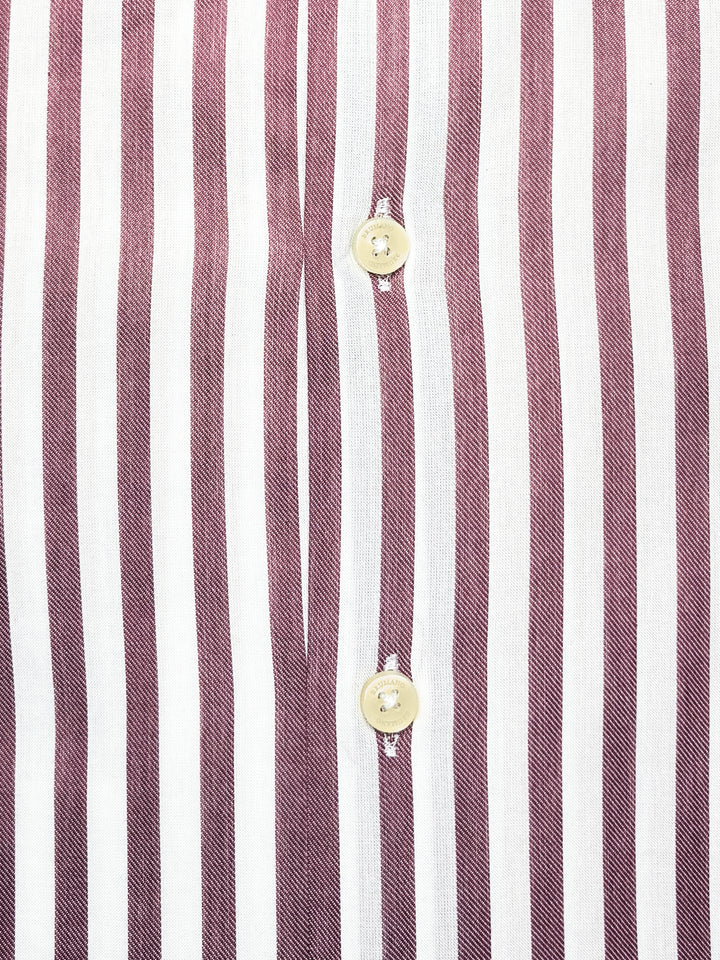 Red & White Bengal Striped Formal Shirt