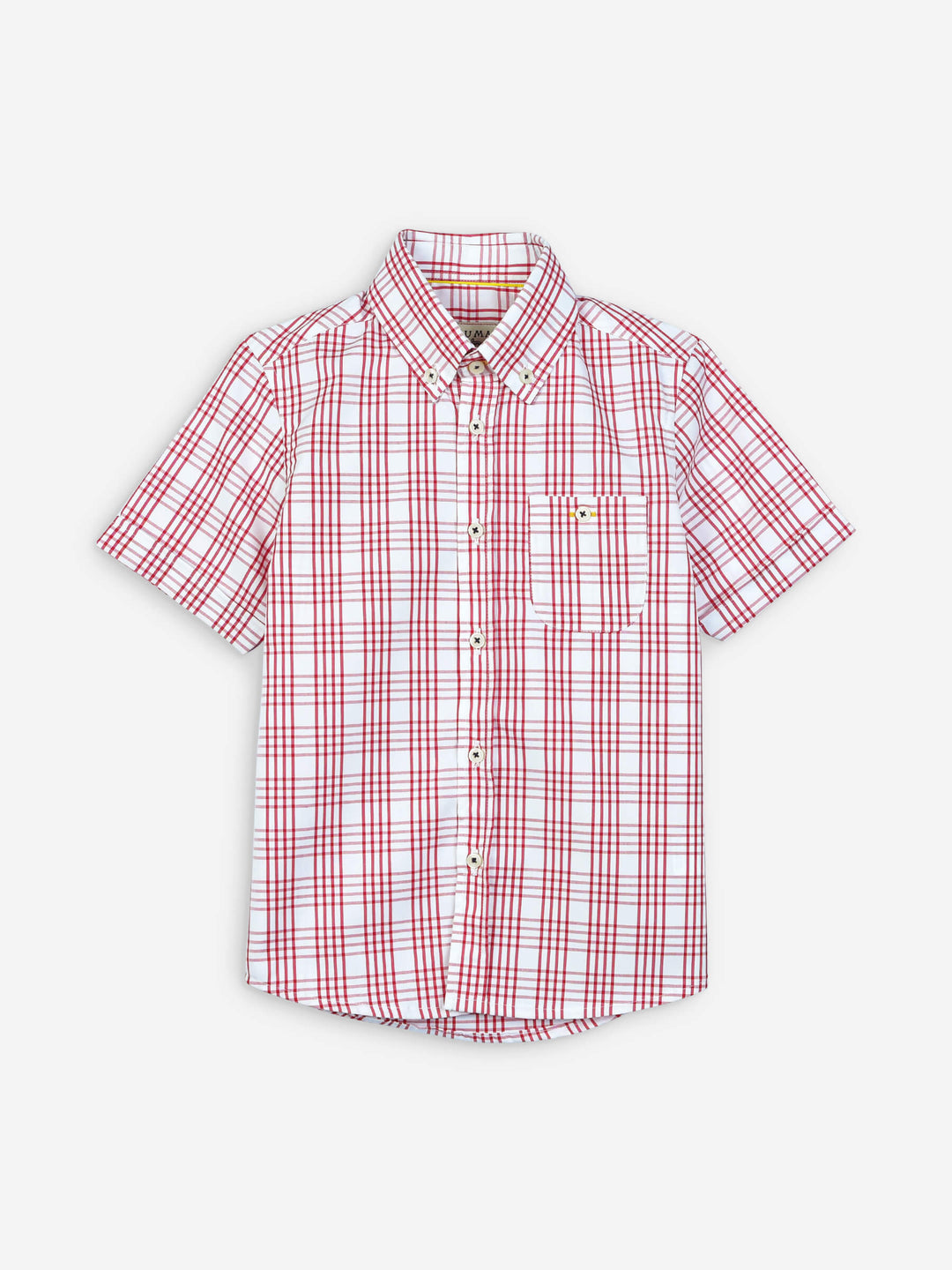 Red & white checkered half sleeve casual shirt brumano pakistan