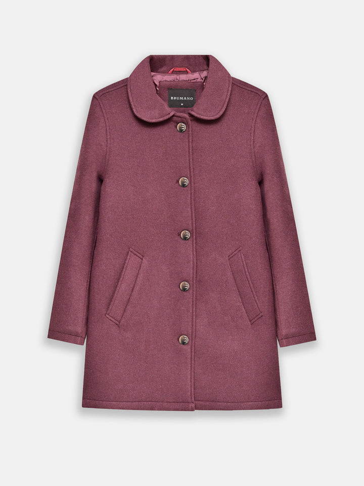 Rose Pink Wool Blended Long Coat - Women