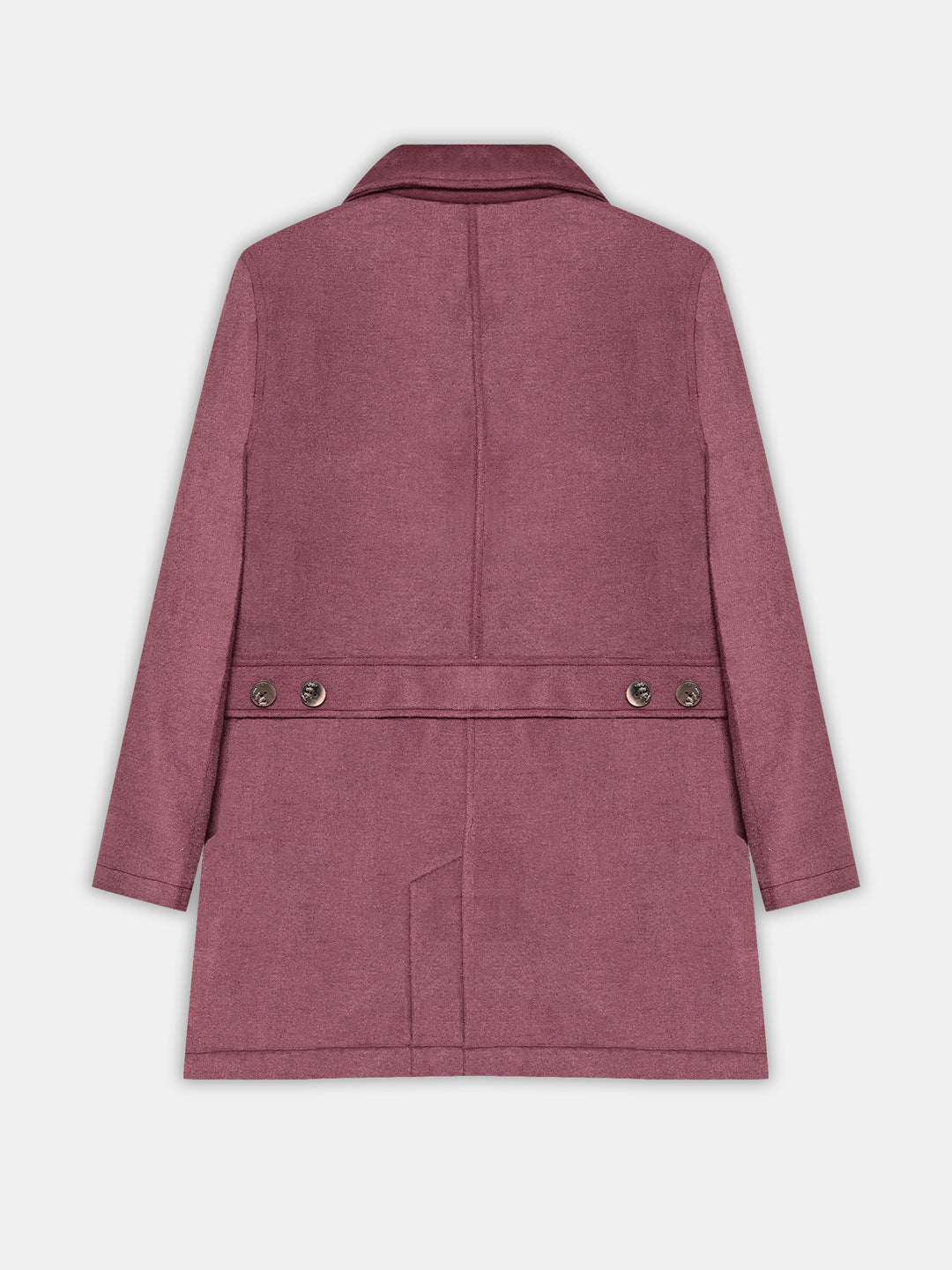 Rose Pink Wool Blended Long Coat - Women