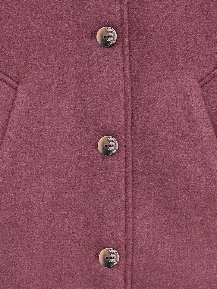 Rose Pink Wool Blended Long Coat - Women