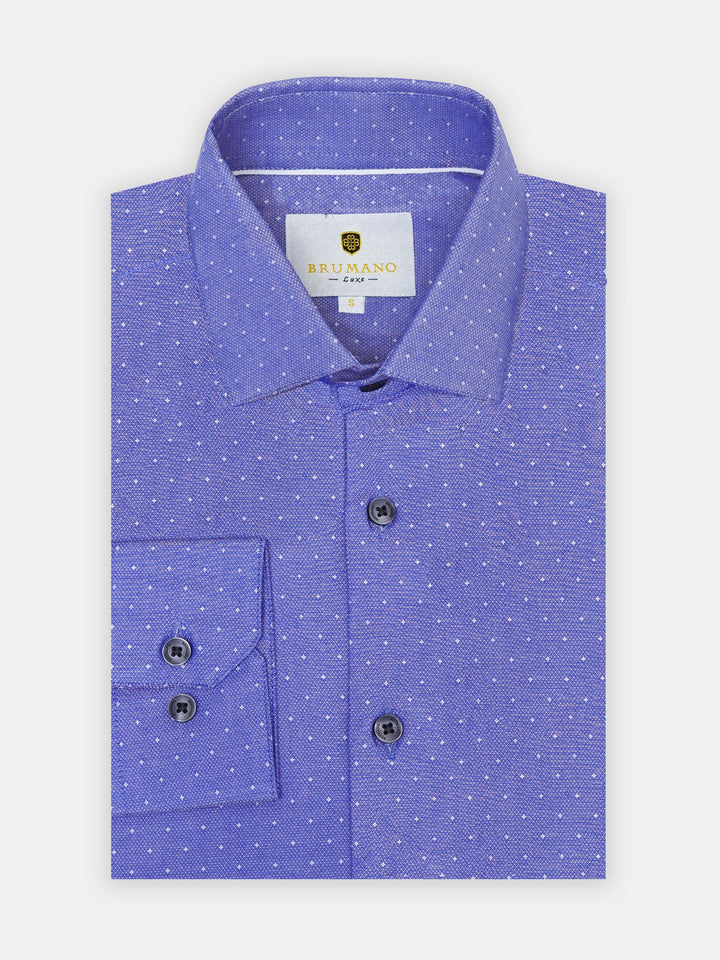 Royal Blue Structured Formal Shirt = Luxe