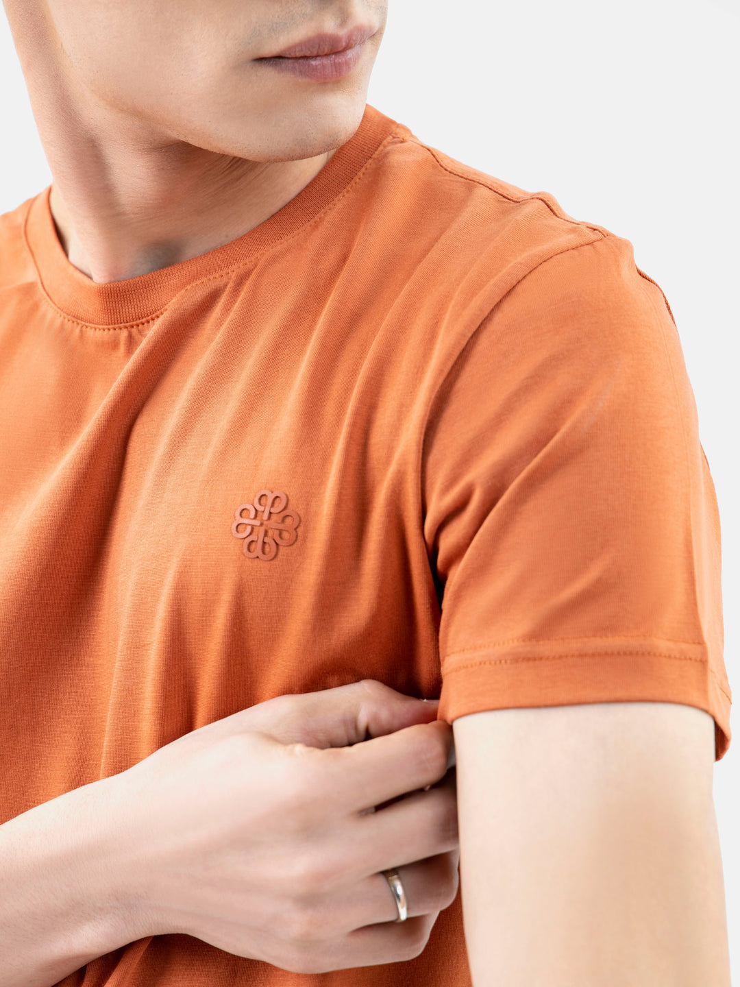 Rusty Orange 100% Combed Cotton Crew Neck T-Shirt Brumano Pakistan