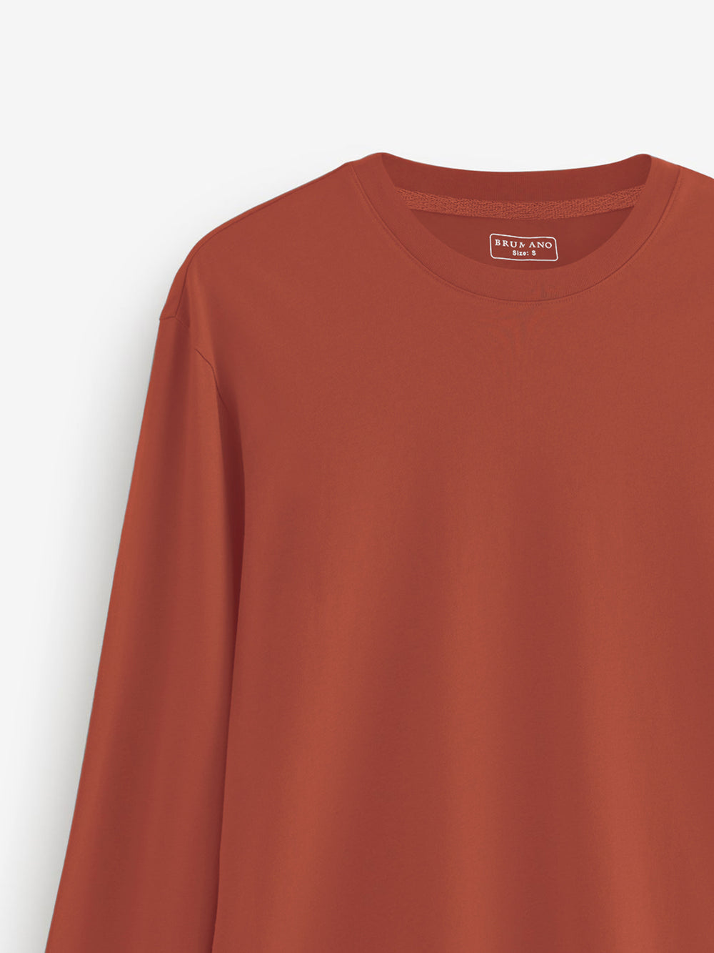 Rusty Orange Long Sleeve Crew Neck T-Shirt - Women