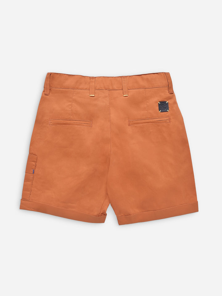 Rusty Orange Stretch Cotton Casual Shorts Brumano Pakistan