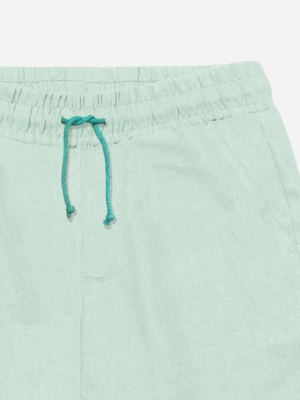 Sage Green Linen Casual Shorts - Junior