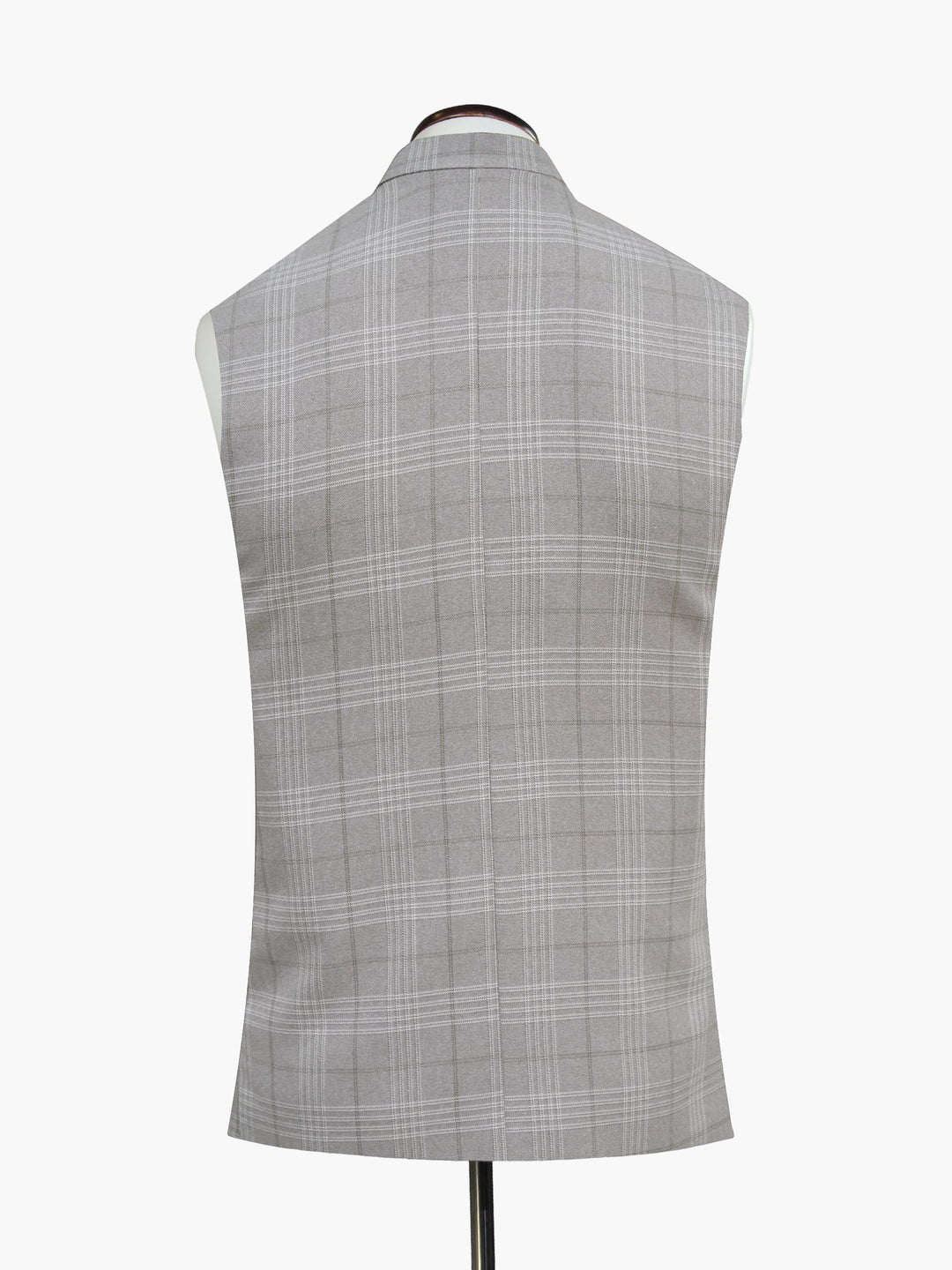 Sand Brown Checkered Formal Waistcoat