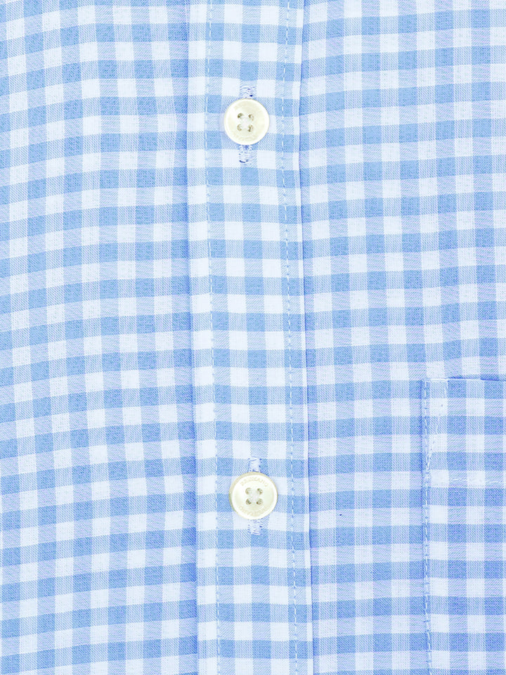 Sky Blue Bold Gingham Checkered Shirt