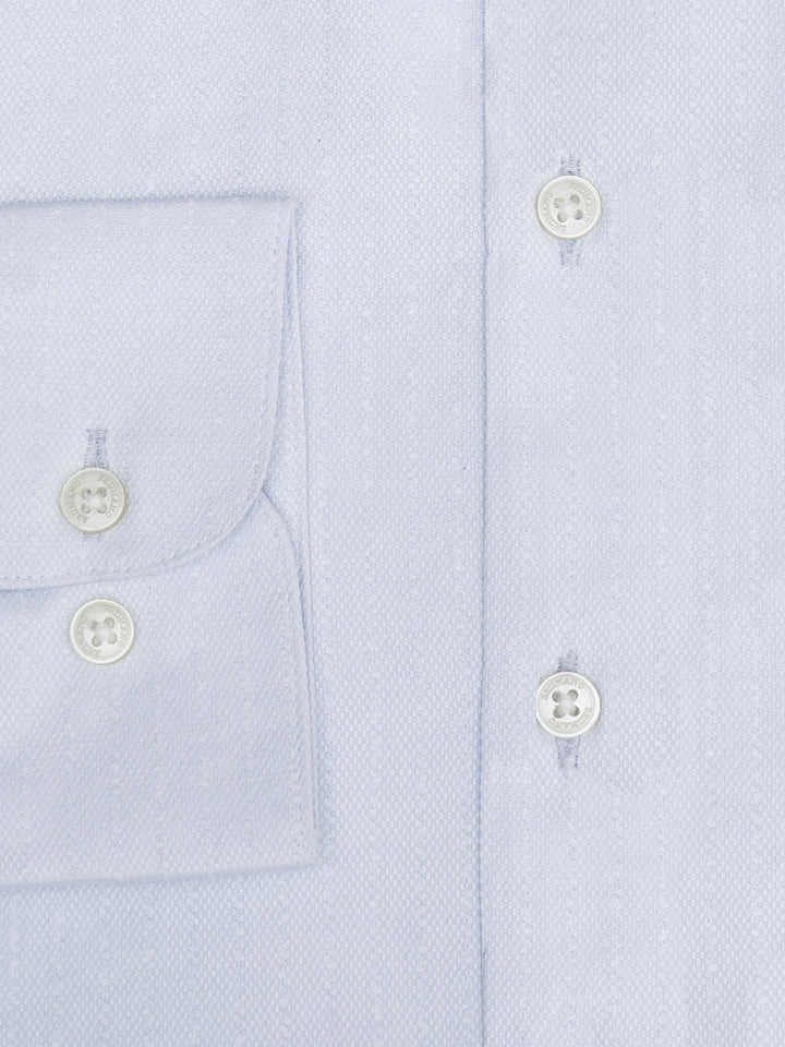 Sky Blue Dobby Structured Striped Formal Shirt - Luxe
