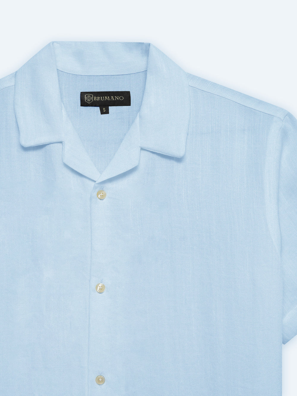 Sky blue linen half sleeve cuban collar shirt