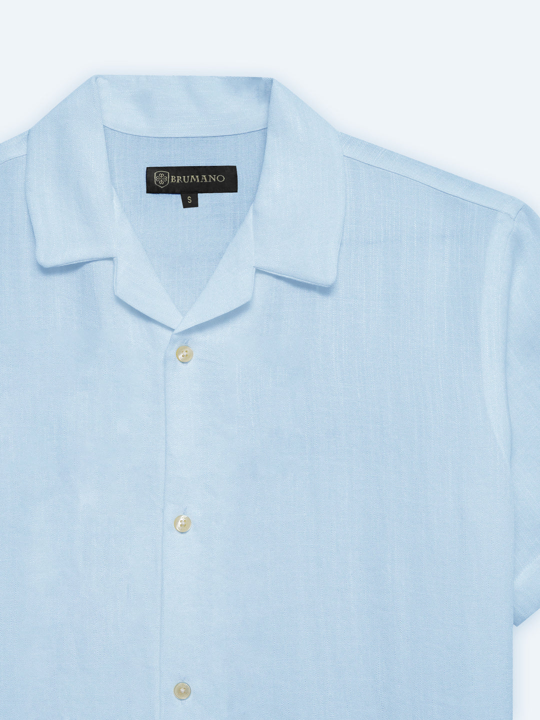 Sky Blue Linen Half Sleeve Cuban Collar Shirt