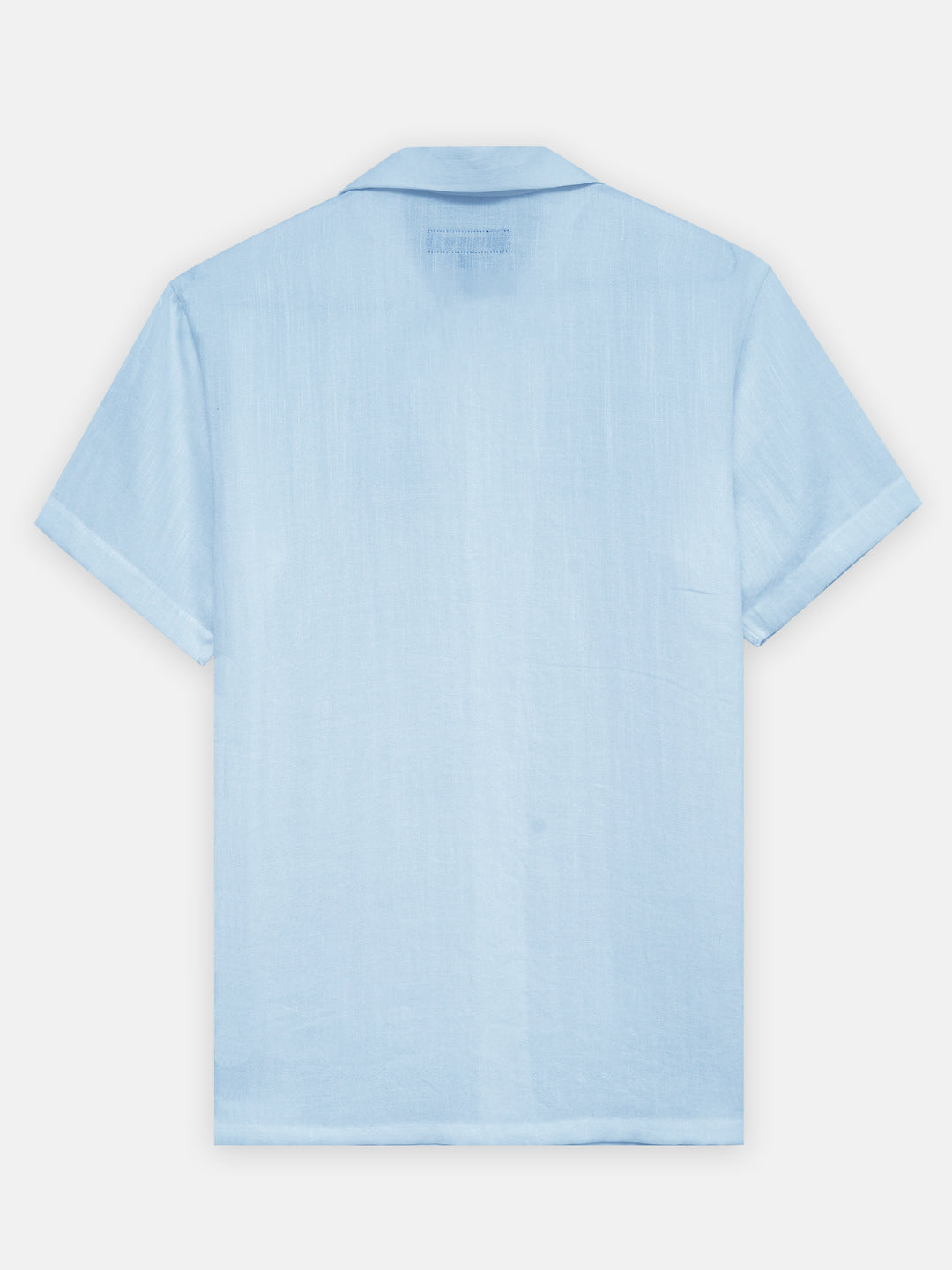 Sky Blue Linen Half Sleeve Cuban Collar Shirt