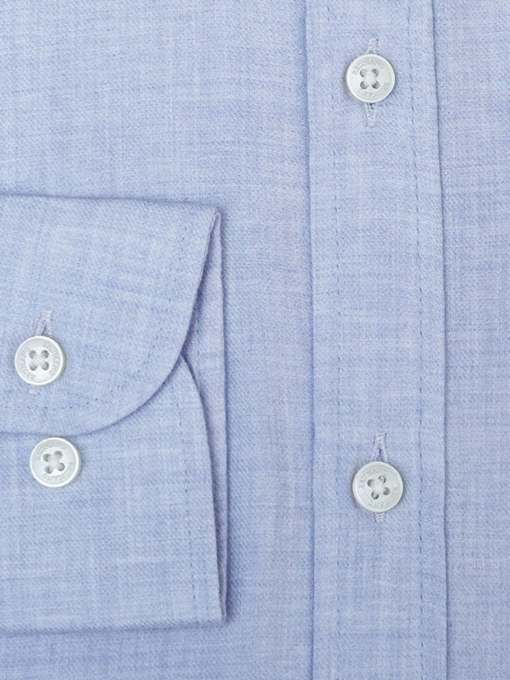 Sky Blue Melange Super Soft Wool Blended Shirt - Luxe