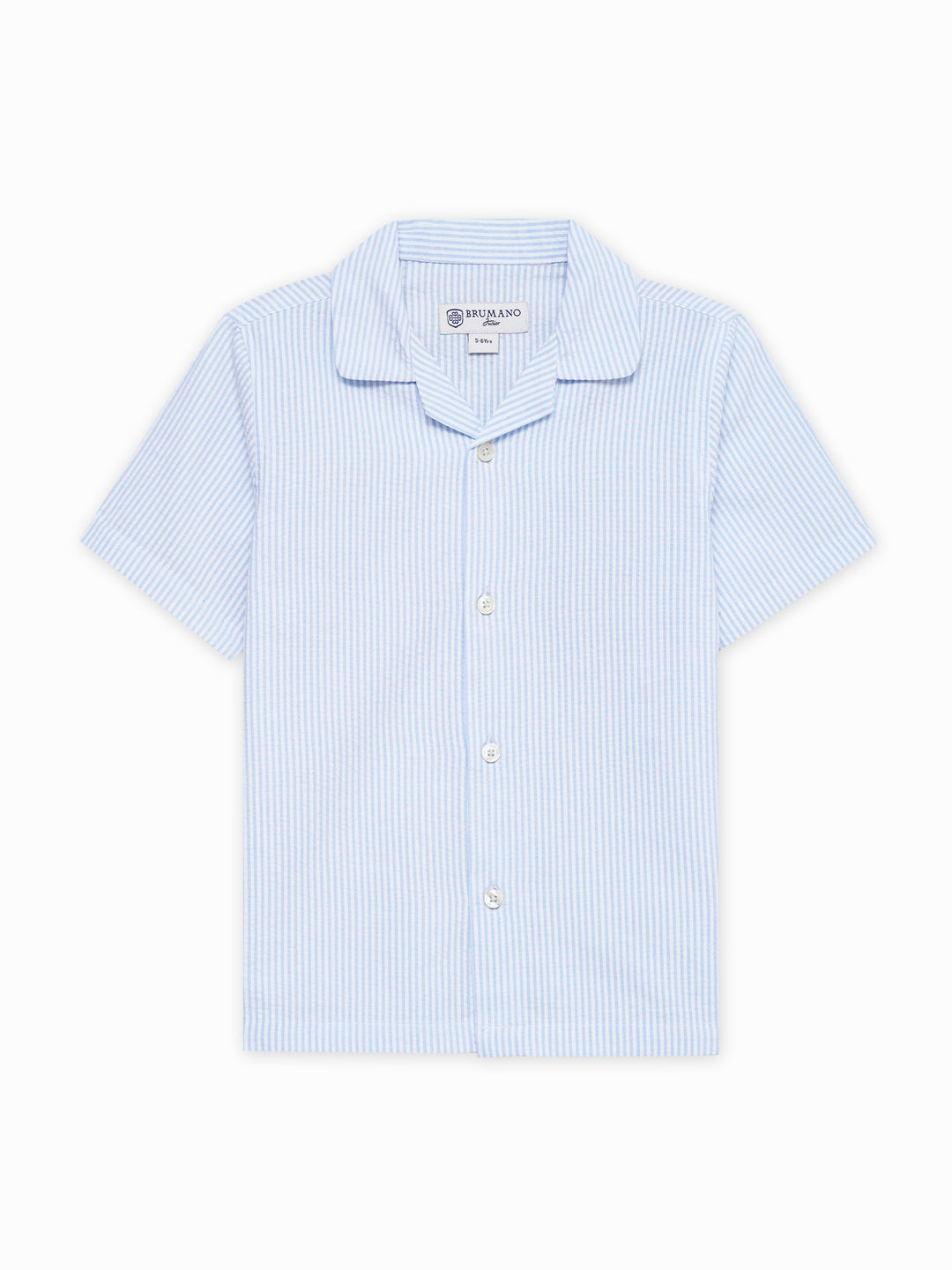 Sky blue seersucked casual cuban collar shirt   junior
