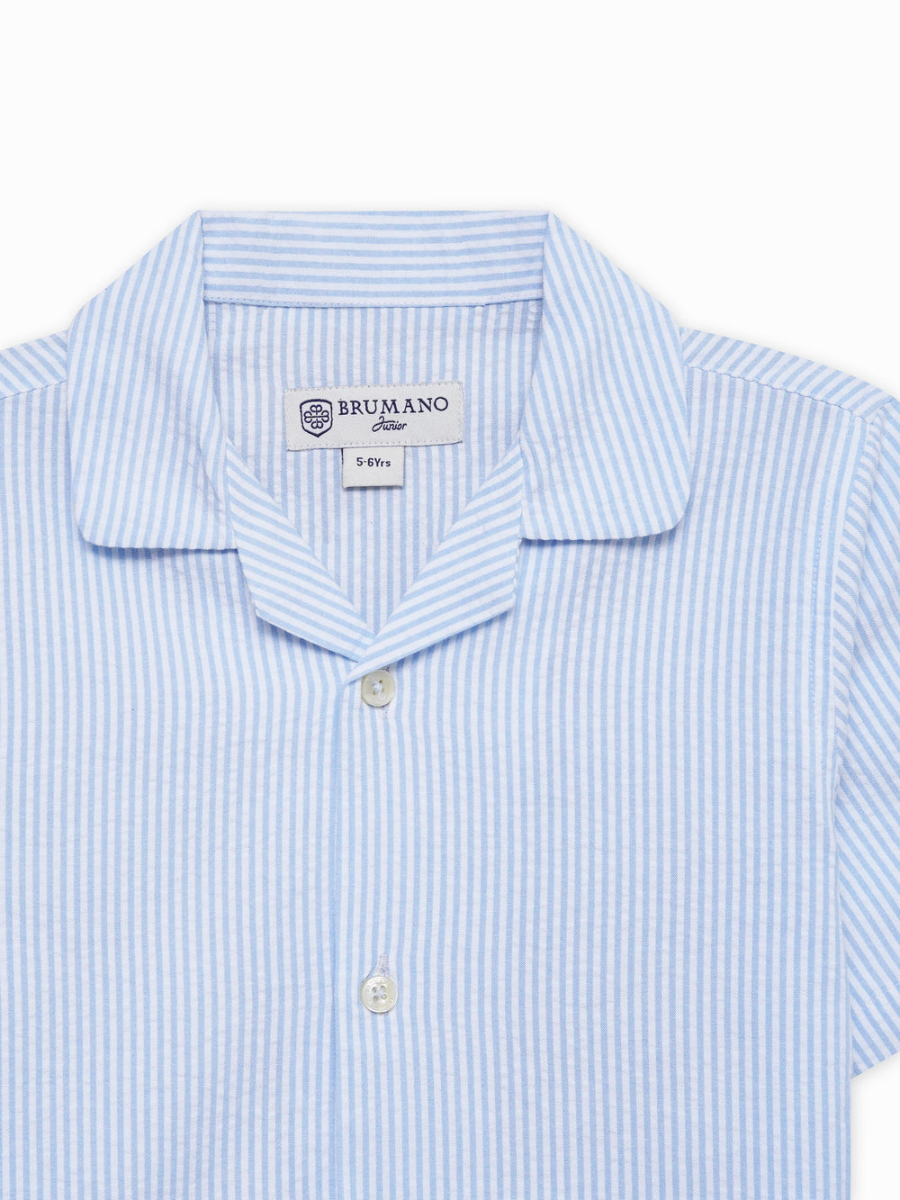 Sky blue seersucked casual cuban collar shirt   junior