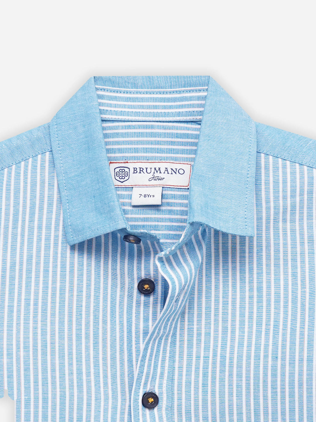 Sky Blue Striped Half Sleeve Casual Shirt - Junior