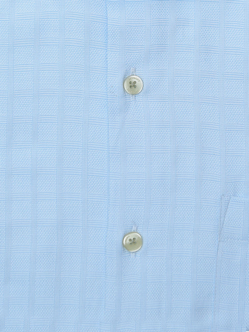 Sky Blue Check Patterned Formal Shirt Brumano Pakistan