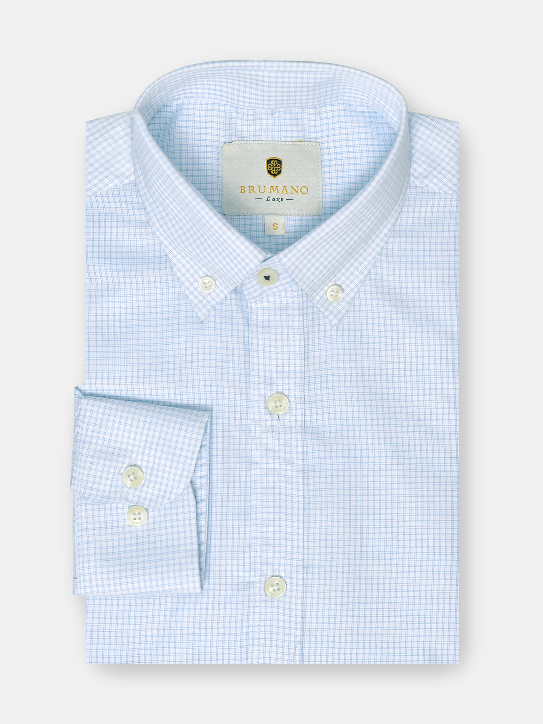 Sky Blue Gingham Button Down Shirt - Luxe