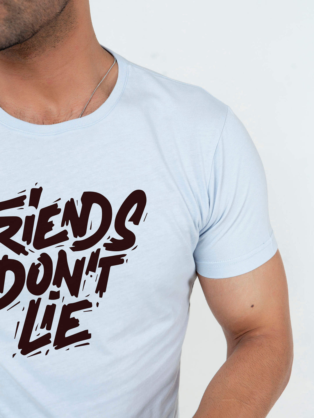 Sky Blue Graphic Printed 'Friends' T-Shirt
