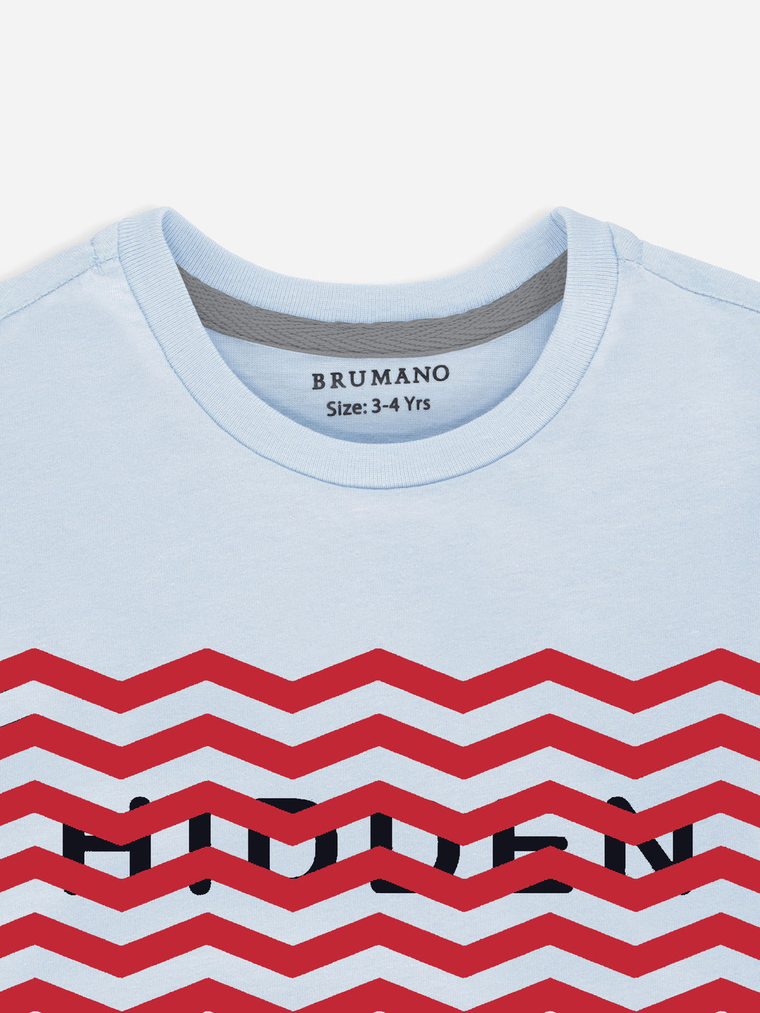 Sky Blue Graphic 'Hidden' Printed Casual Tee Brumano Pakistan