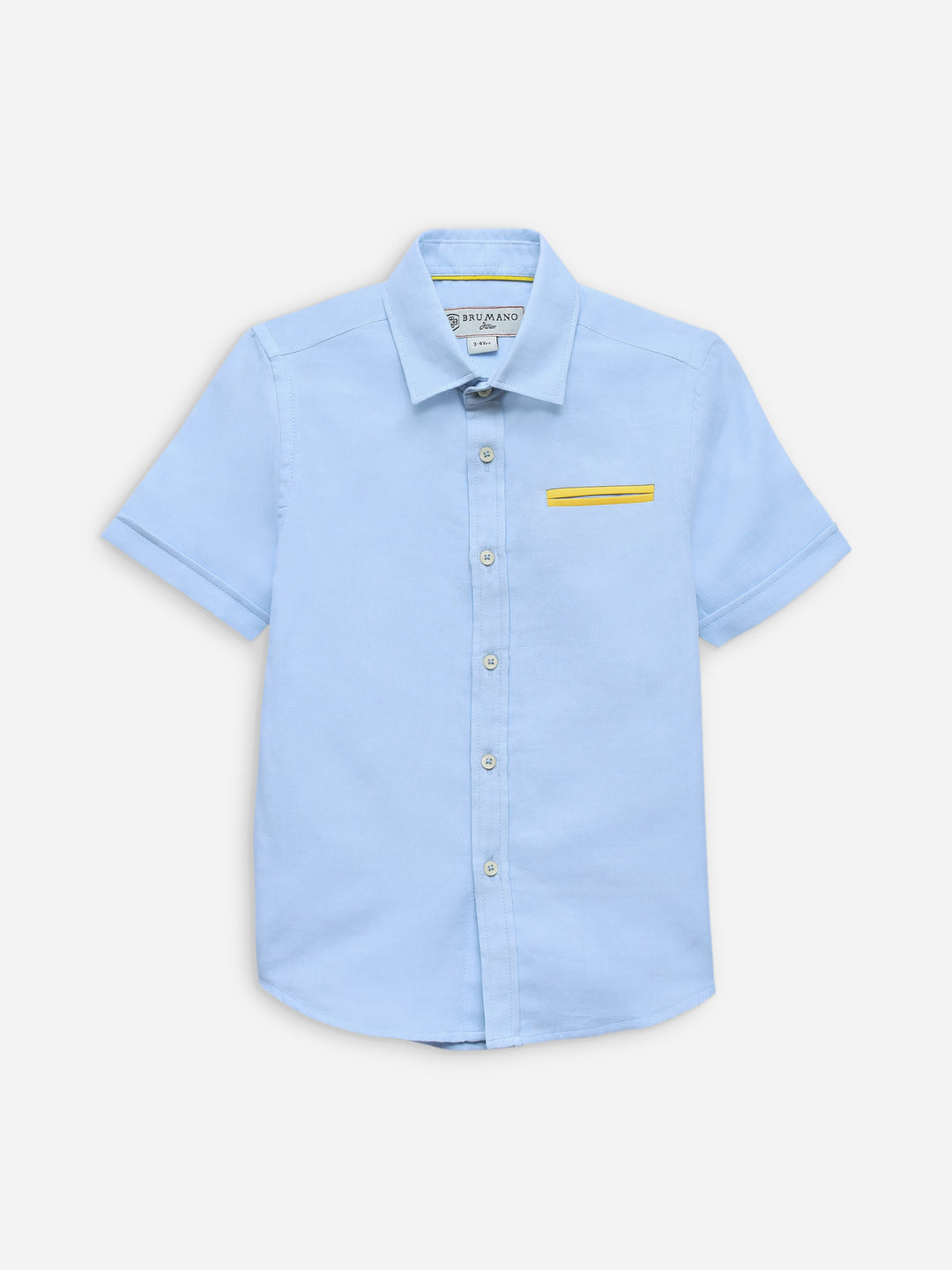 Sky blue half sleeve casual shirt with pocket detailing brumano pakistan