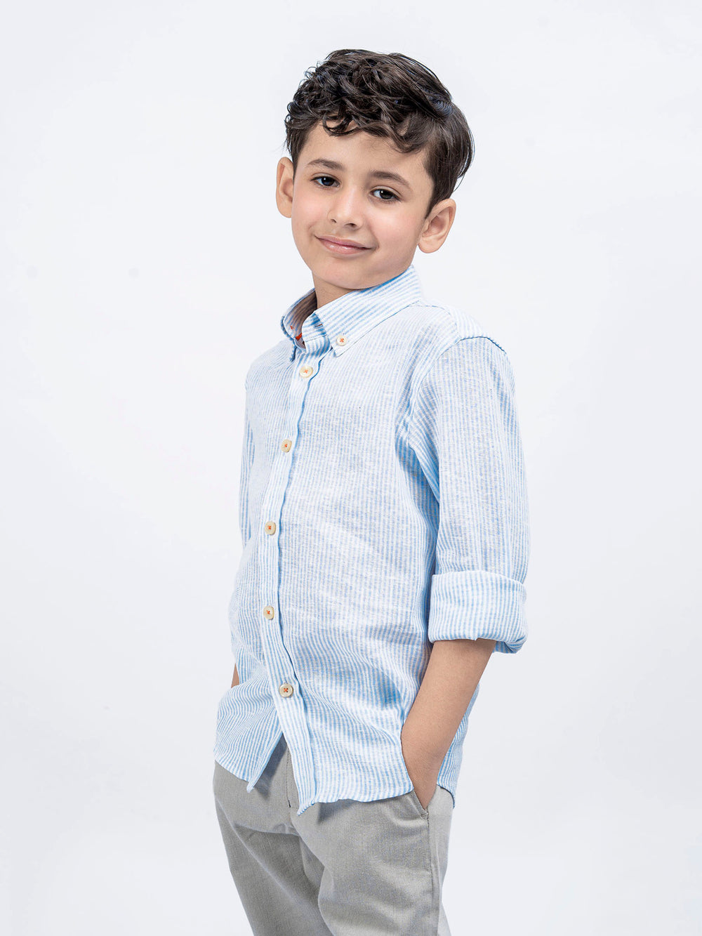 Skybluelinenstripedbuttondownshirtbrumanopakistan