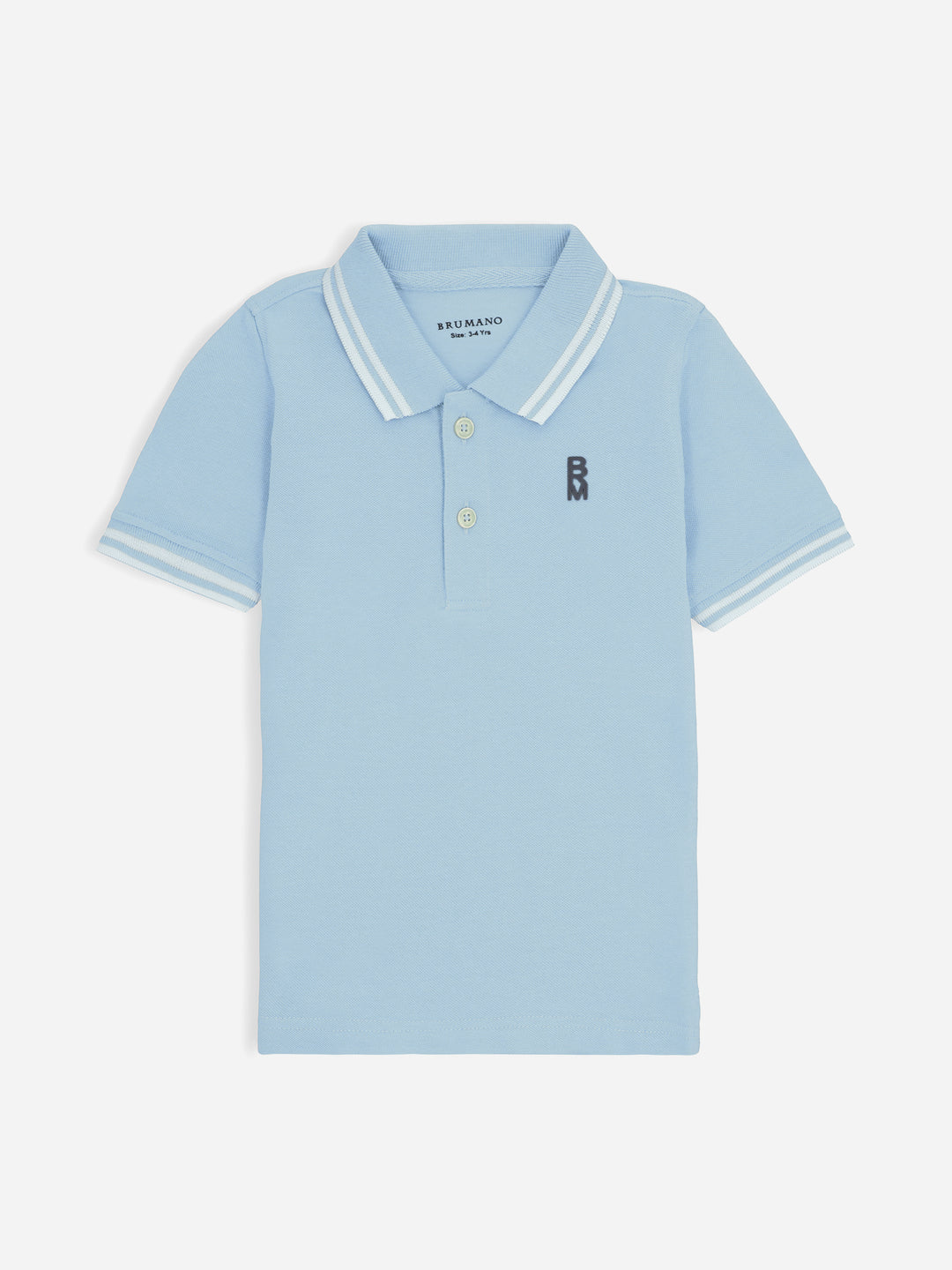 Sky Blue Pique Casual Tipped polo Brumano Pakistan