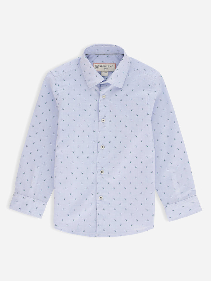 Sky Blue Printed Long Sleeve Casual Shirt Brumano Pakistan
