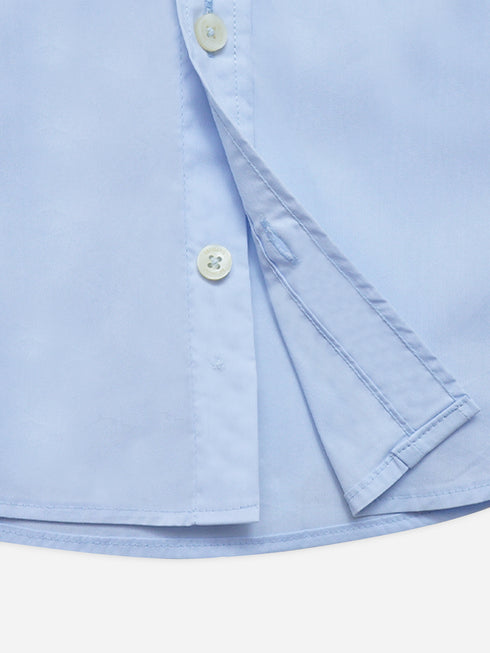Sky Blue Satin Formal Shirt - Junior