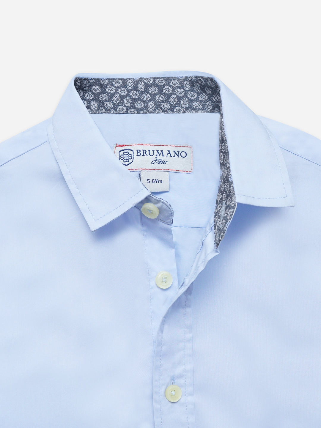 Sky Blue Satin Formal Shirt - Junior