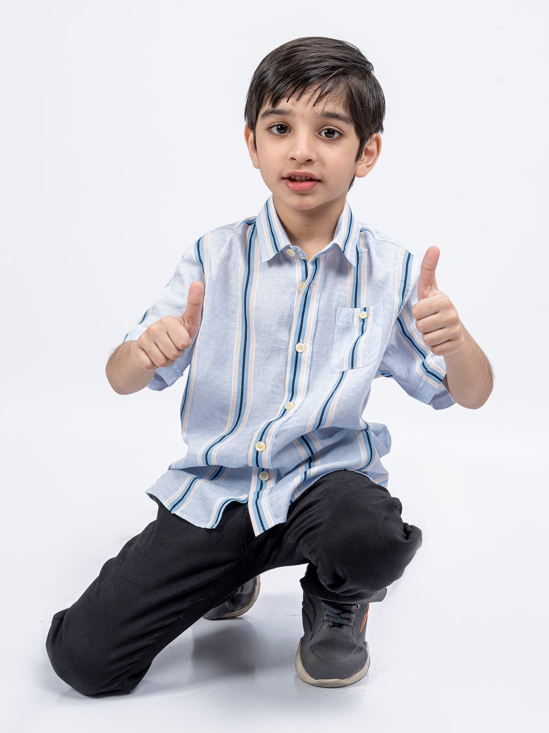 Skybluestripedhalfsleevecasualshirtbrumanopakistan