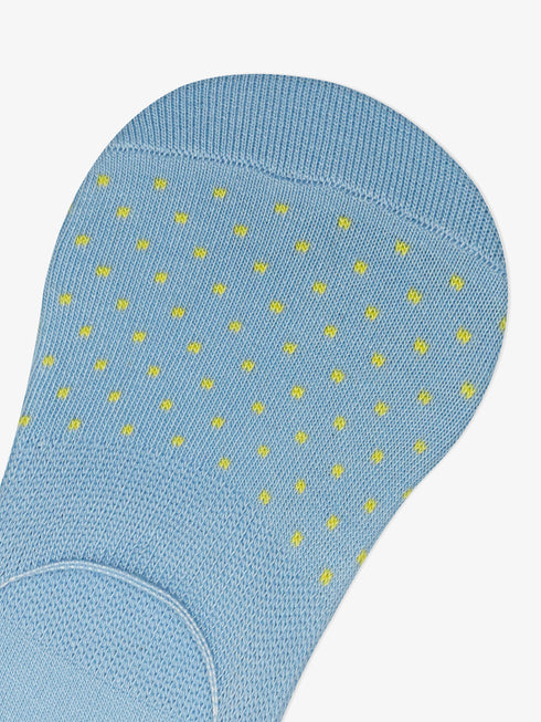 Sky Blue & Yellow Dot No-Show Socks