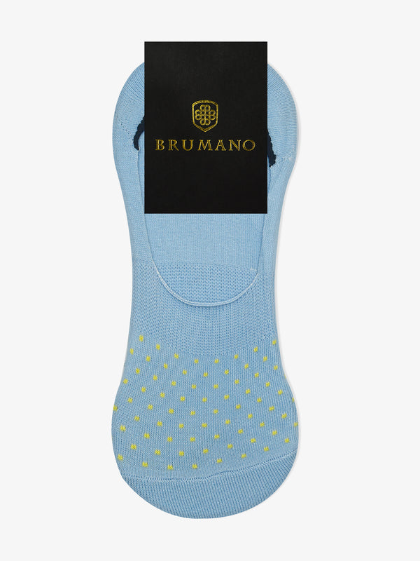 Sky Blue & Yellow Dot No-Show Socks