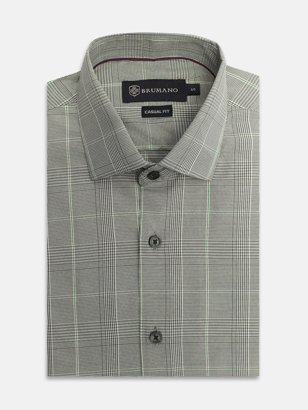 Men's smokey taupe brown tartan plaid shirt